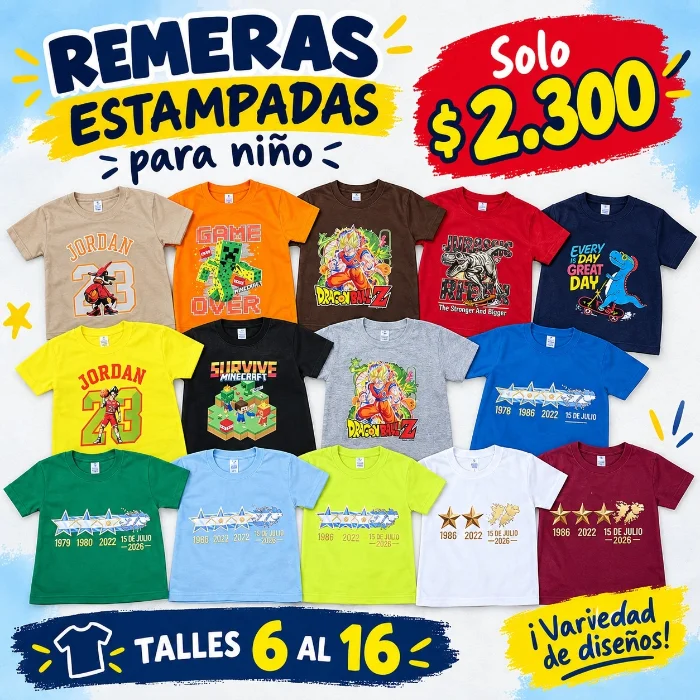 Remeras Estampada de Niño
