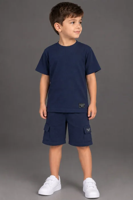 Conjunto Wafle de Niño Remera y Shorts Cargo