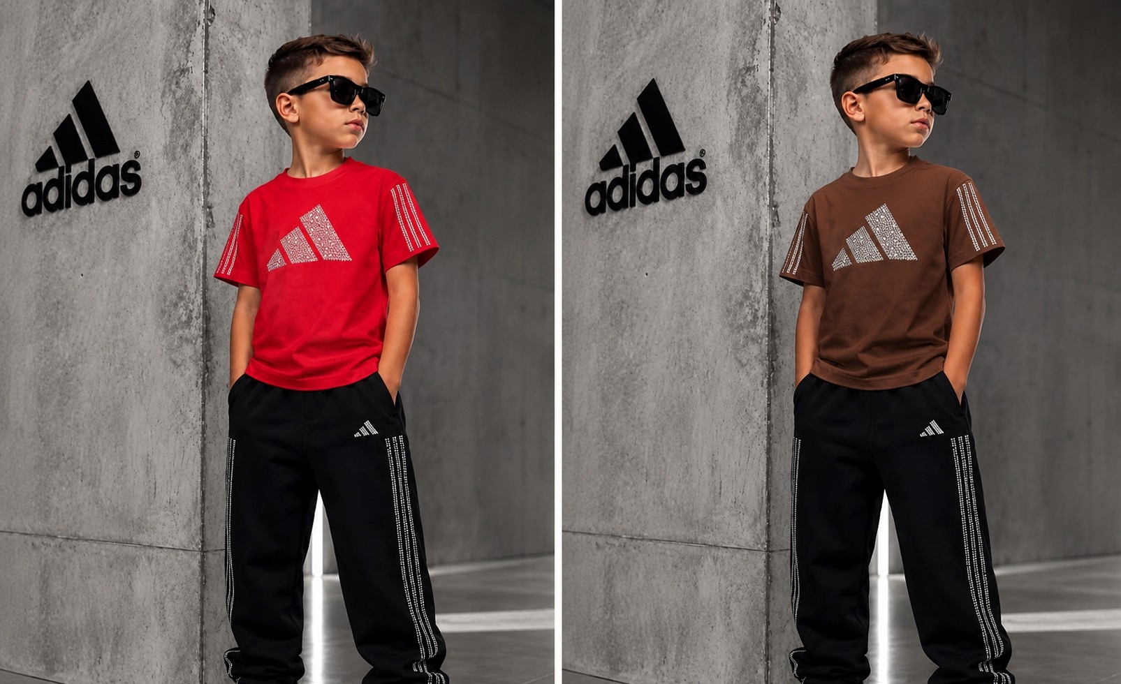 Remeras de Niños Unisex con Stras Tres Tiras en Algodón Peinado - Imagen 2