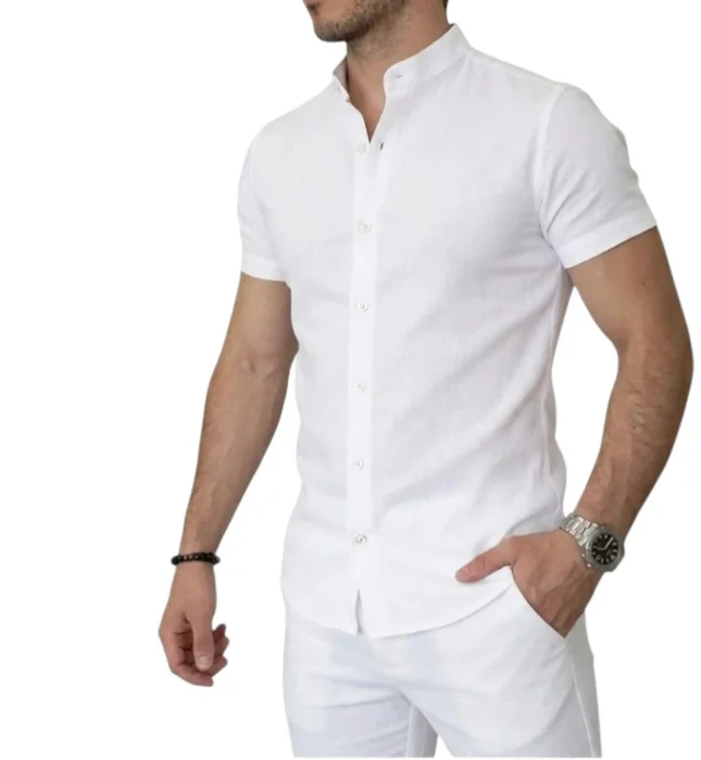 Camisas de Lino Cuello Mao