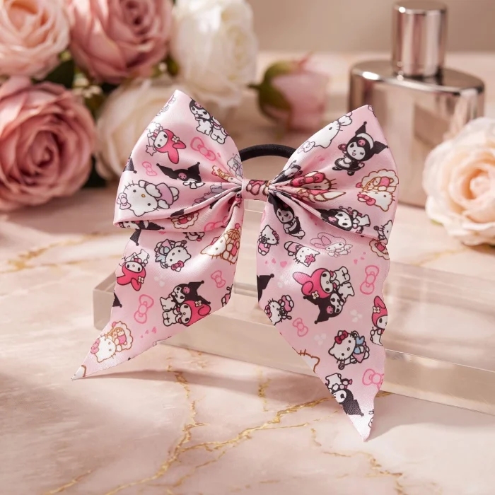 Colitas Moño con Personajes de Seda (satin )