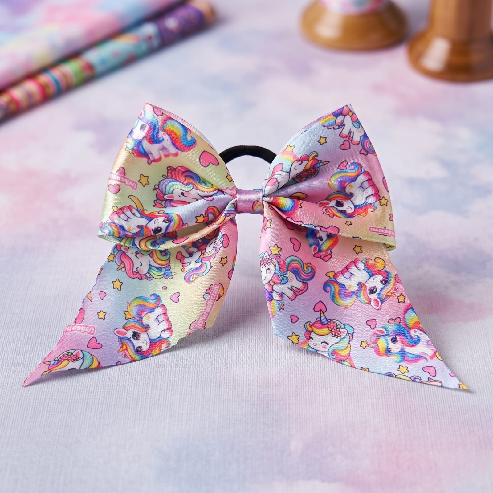 Colitas Moño con Personajes de Seda (satin ) - Imagen 4