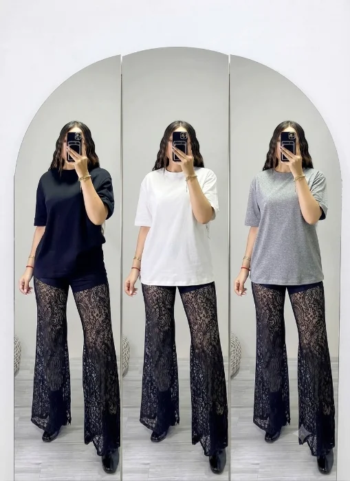 Remeron Liso mas Pantalon de Encaje del Talle 1 al 5