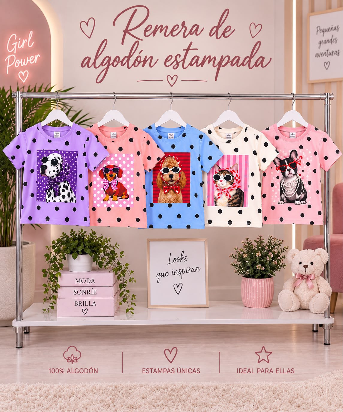 Remera Algodon Lunares - Imagen 2