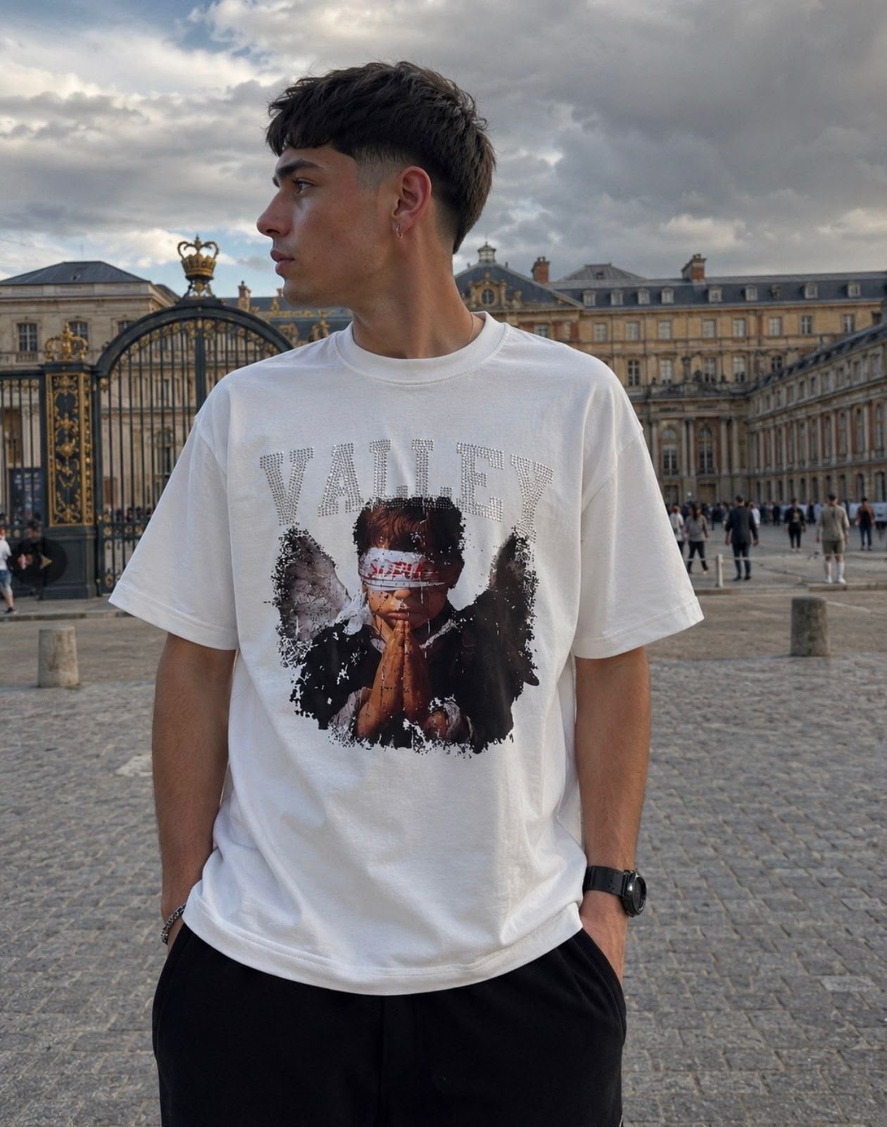 Remera de Hombre con Strass Premiun Oversize - Imagen 5