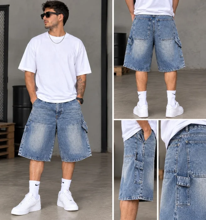 Bermuda Baggy Carpintero Azul