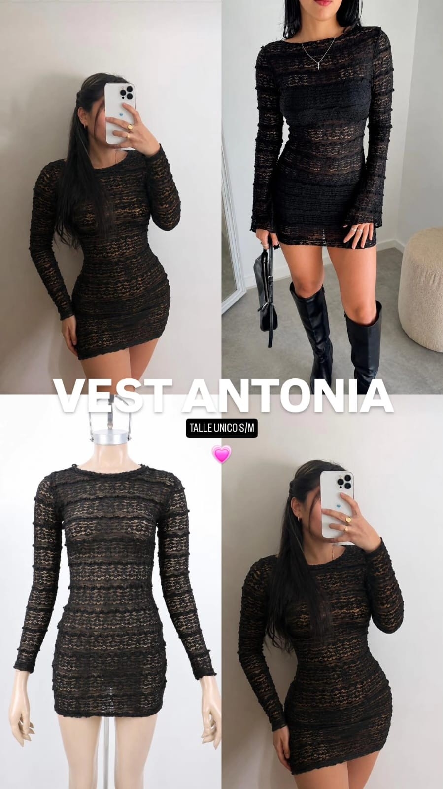 Vestido Encaje Crochet - Imagen 2