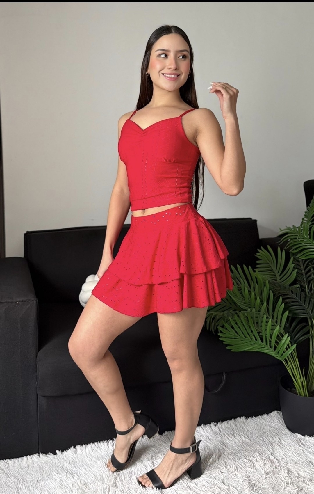 Conjunto Short Pollera y Top Broderi - Carla - Imagen 2