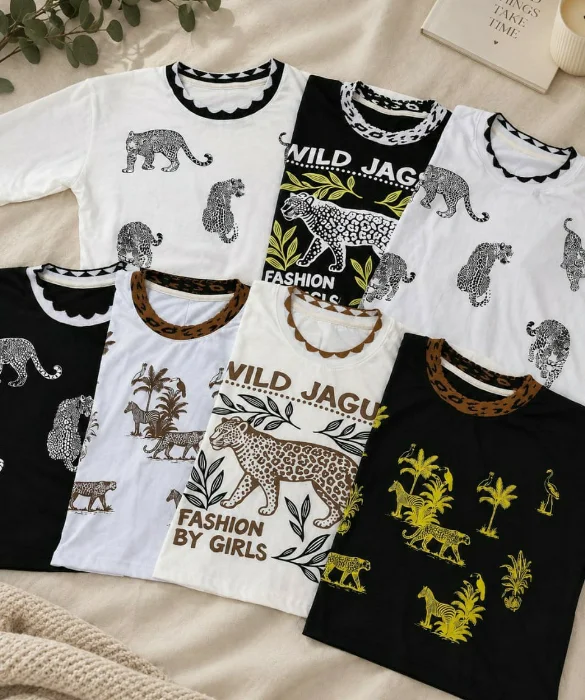Remeras Algodon Cuello Ribb