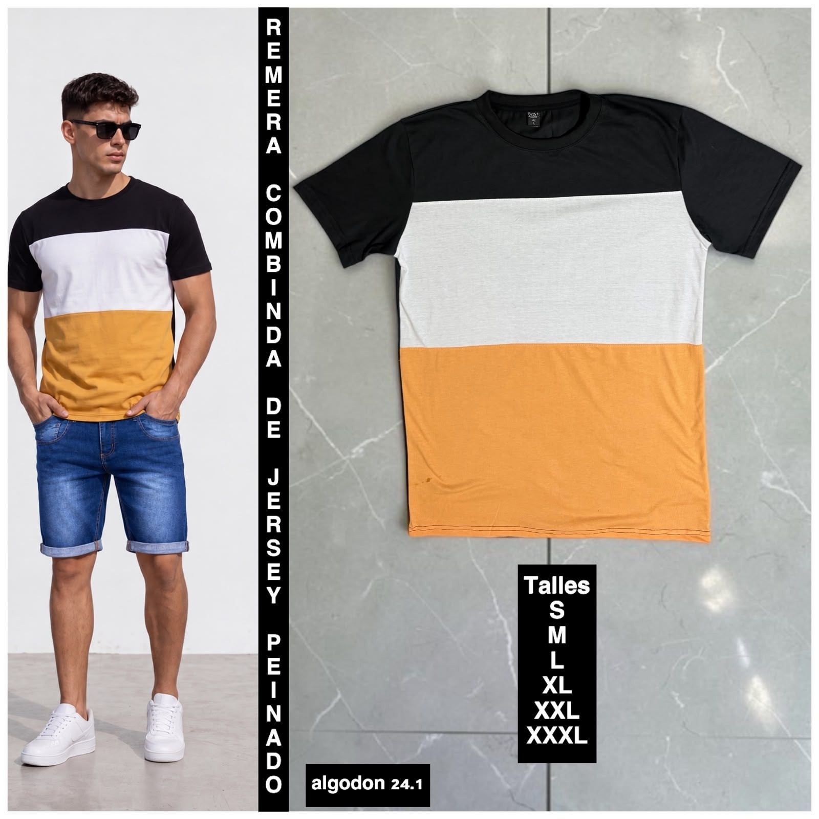 Remera Combinada  de Jersey Peinado Algodon  24.1 - Imagen 2