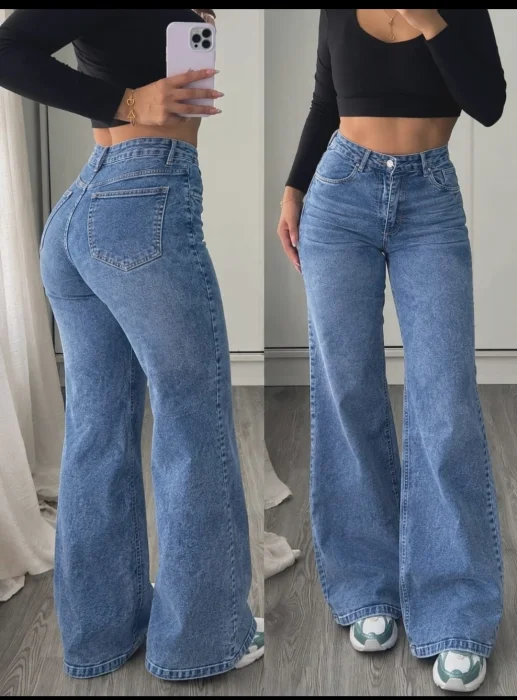 Jeans Wide Leg Matizado