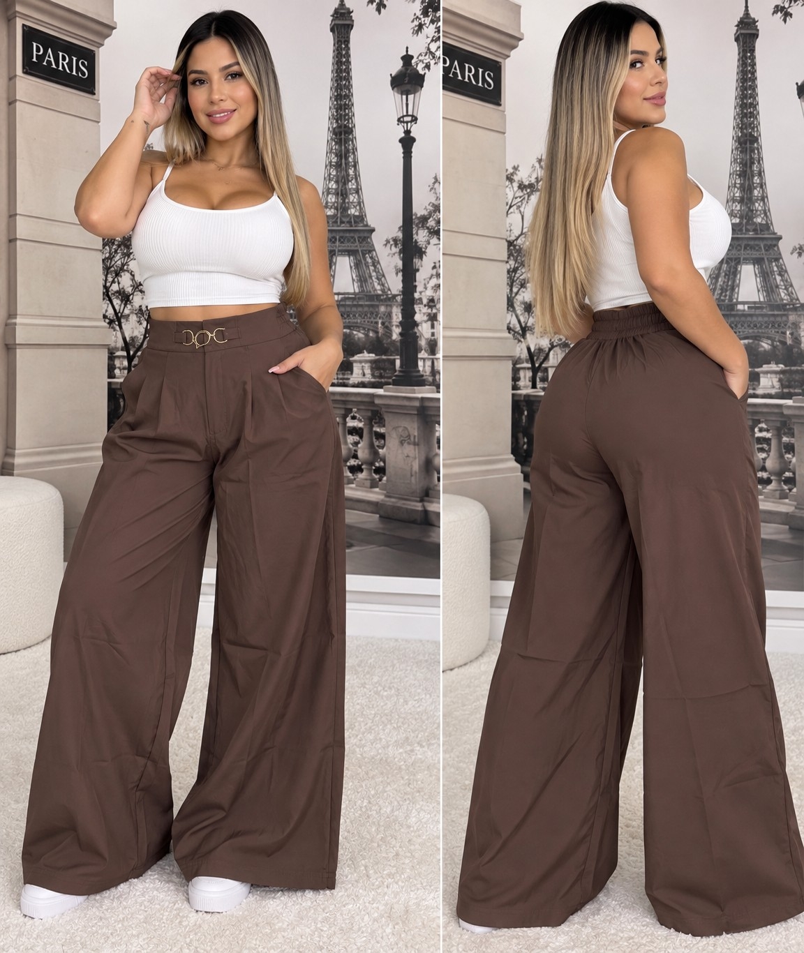 Palazo Sastrero Crep Excelente Calidad Talles M/l/xl/xxl/3xl/4xl/5xl - Imagen 3