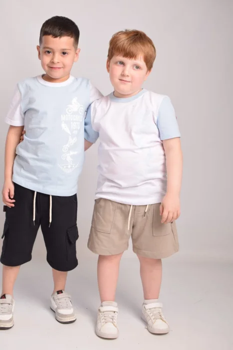 Remera  Combinada  Algodón Cardado