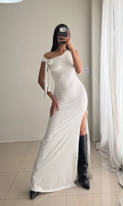 Vestido Nudo Brillo