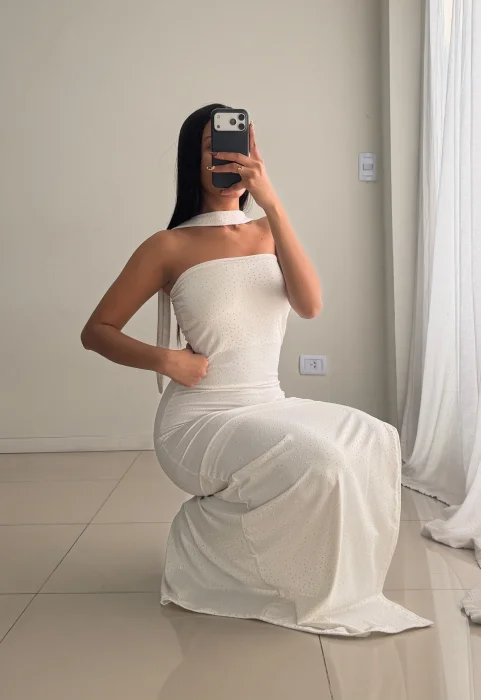 Vestido Estraple Brillo
