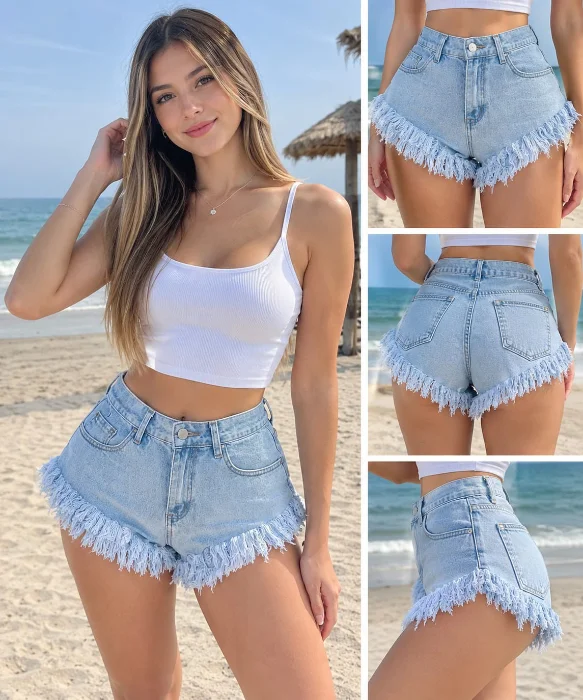 Short Playero Celeste