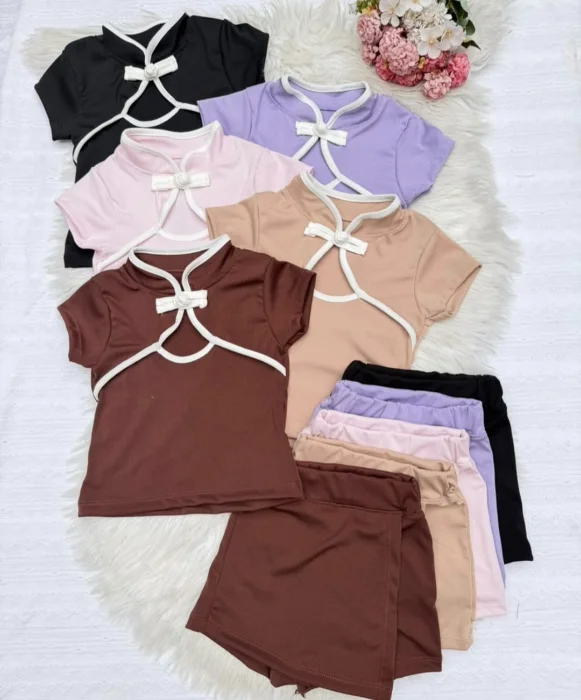 Conjunto de Nena Blusa y Shorts Coreana