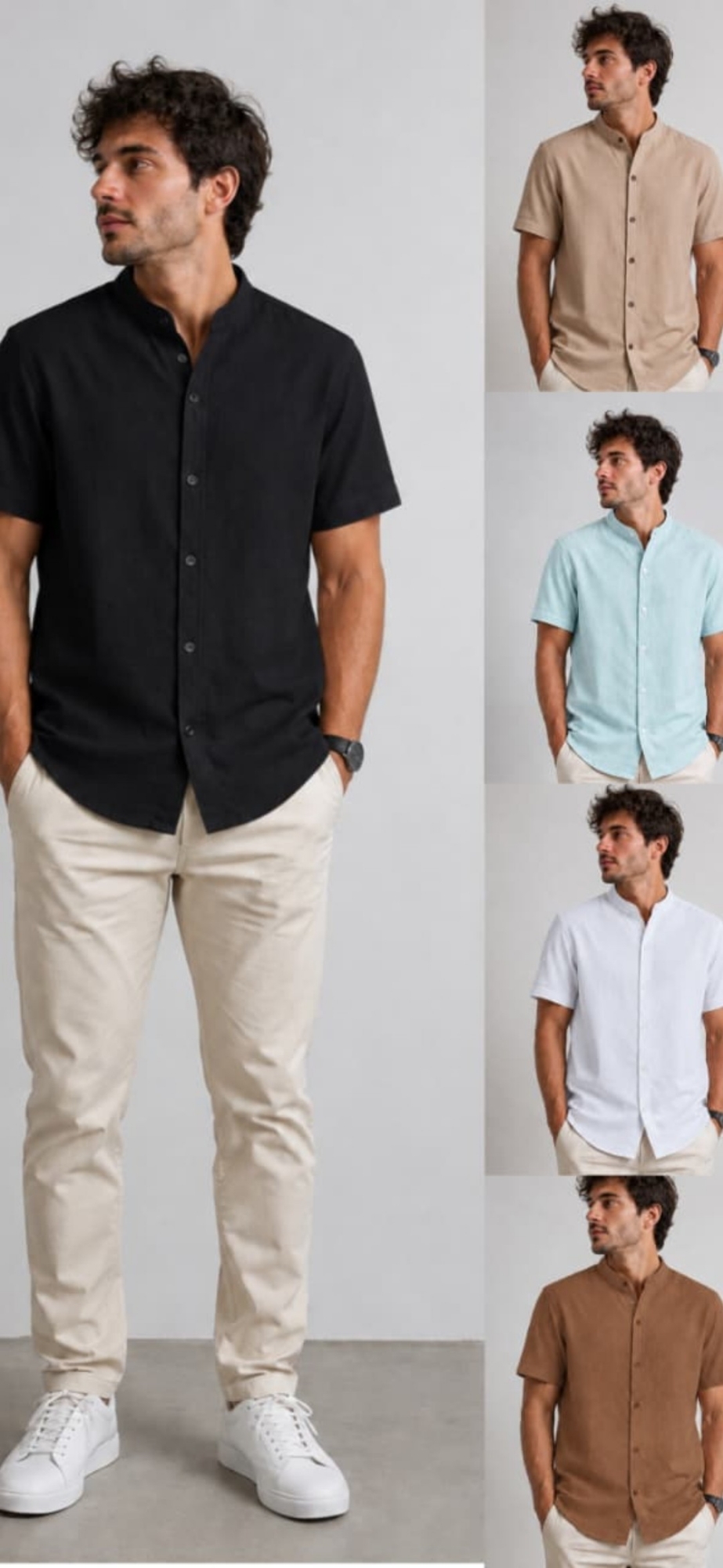 Camisa Lino Cuello Mao - Imagen 3