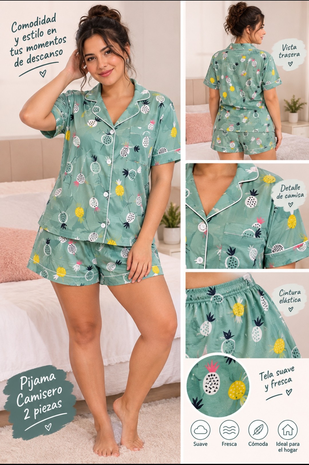 Pijamas Camiseros de 2 Piezas - Imagen 3