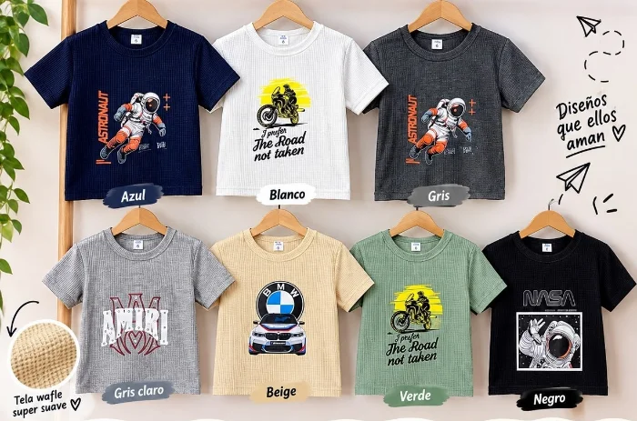 Remera Wafle Nene Estampado