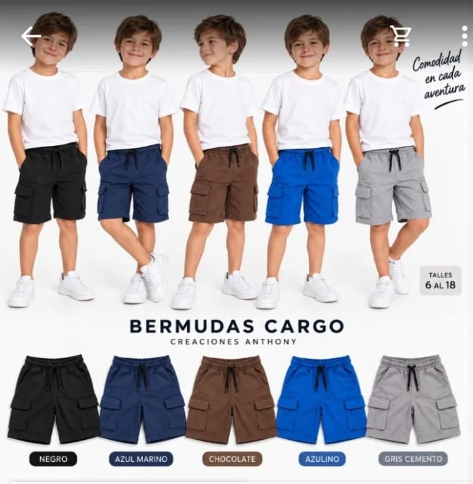 Bermudas Cargo Rústico de Niño