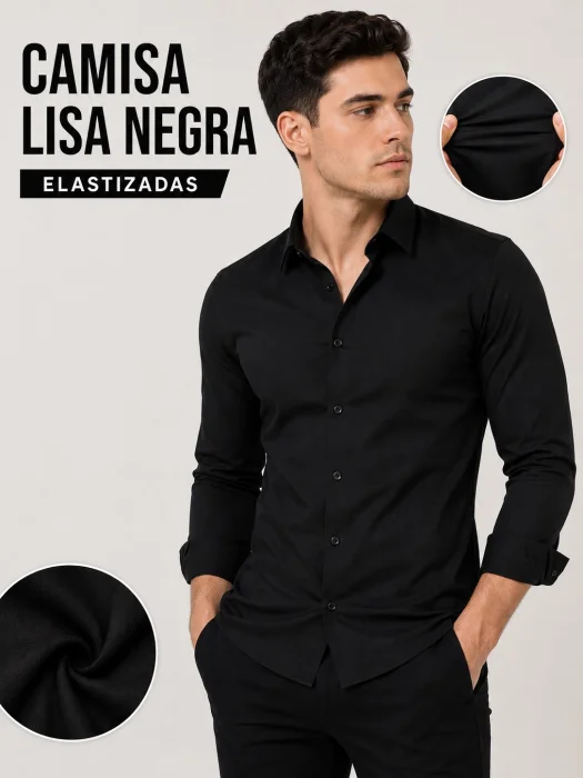 Camisa Lisa Elastizadas Manga Larga