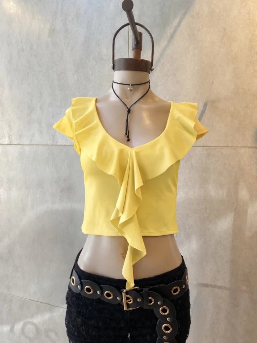 Remera con Volado de Modal Soft