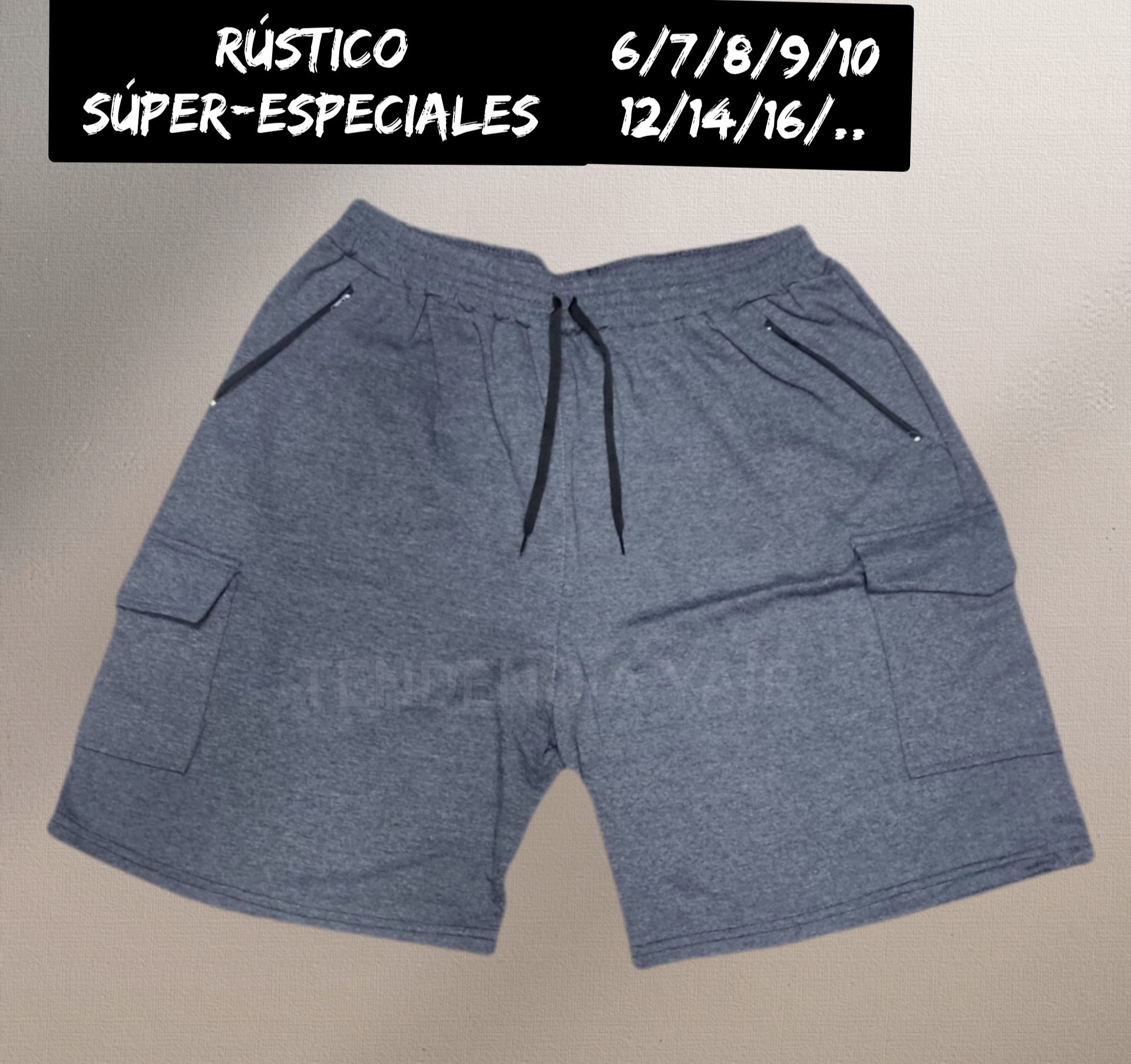 Rústico Shorts Cargo Súper -especiales..bolsillos con Cierre - Imagen 2