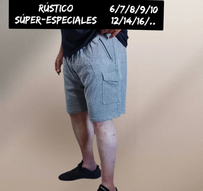 Súper-especiales Shorts Cargo Rústico .. Bolsillos con Cierre