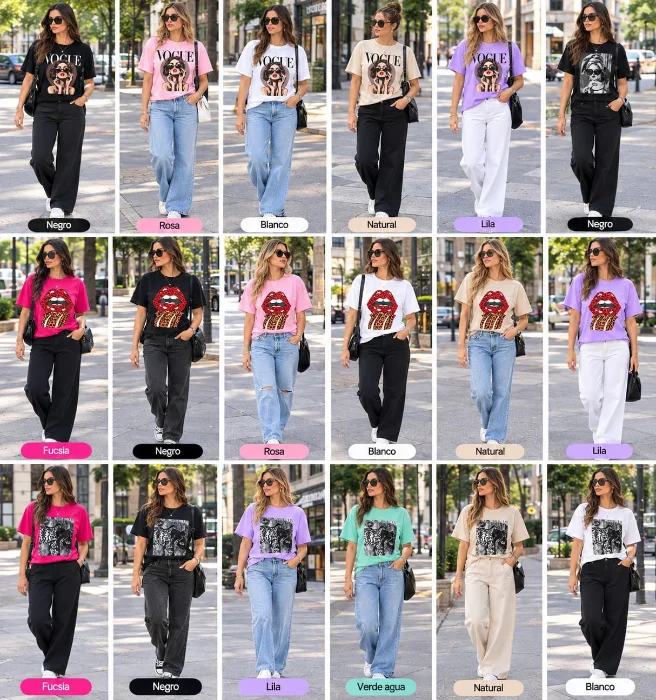 Remeras Estampadas Tela Algodón Peinado