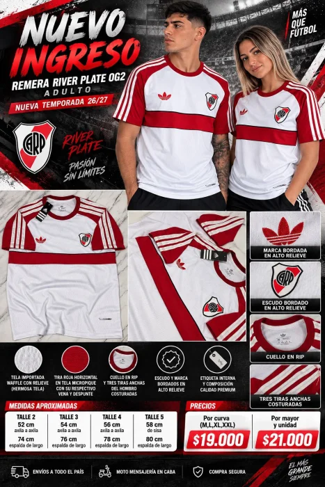 Remera Entrenamiento Og River Plate , Temporada 26/27.