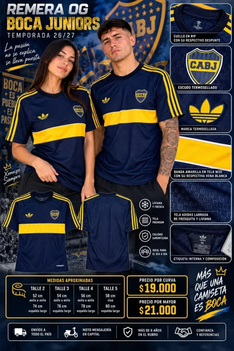 Remera Og Boca Juniors, Temporada 26/27.