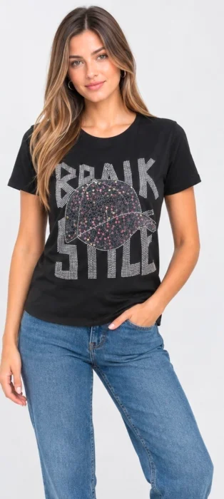 Remeras Algodón con Apliques Brillo Calidad Importados