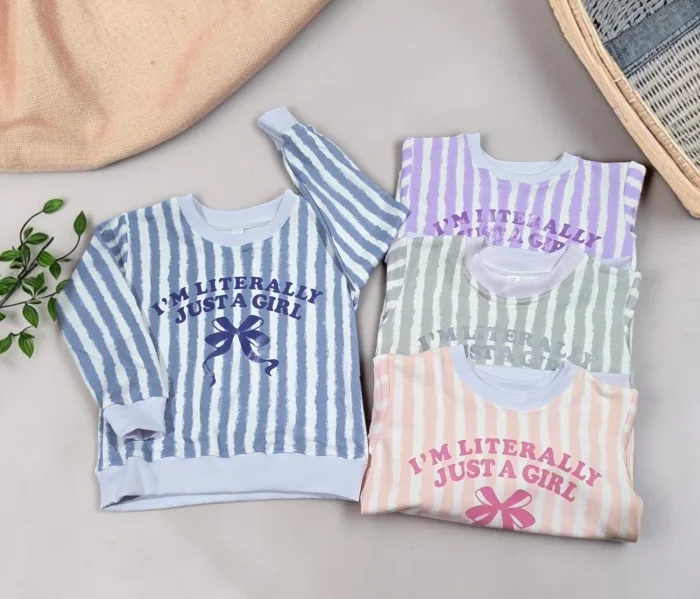 Buzo Rustico Rayado Estampado Moño