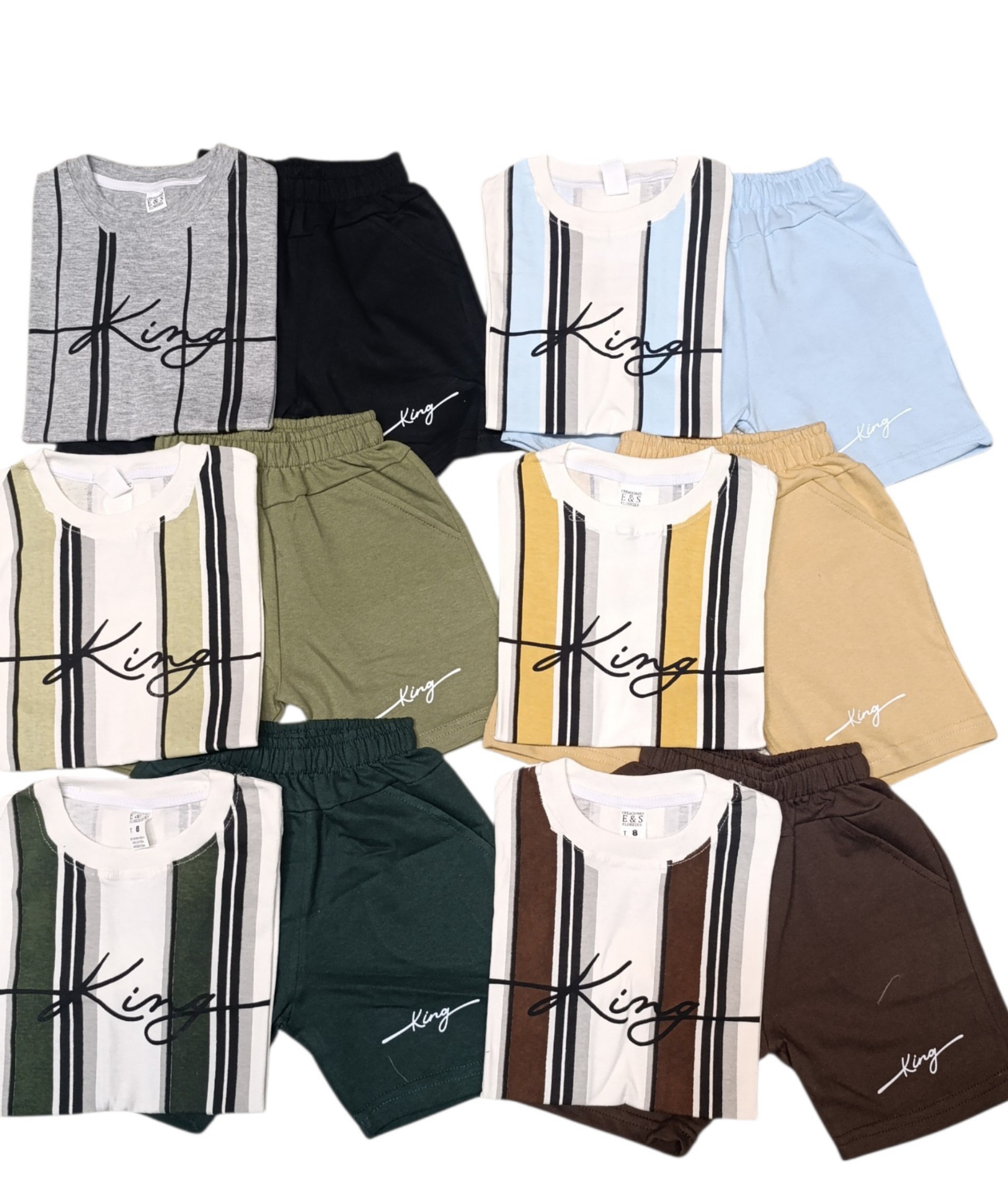 Remeras Rayadas Oversise Conjuntos Niños - Imagen 2