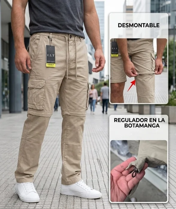 Pantalón Cargo Gabardina Desmontable Elt