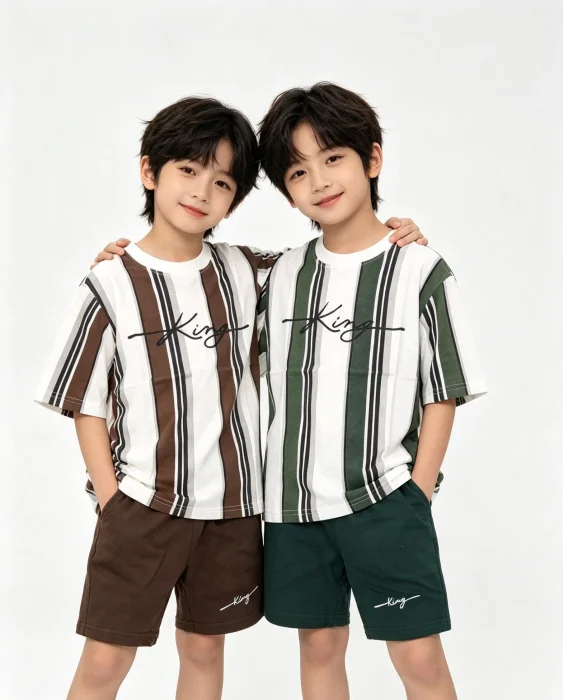 Remeras Oversise Niños Rayados Conjuntos