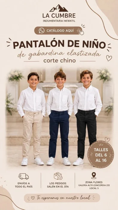 Pantalon de Niño Corte Chino