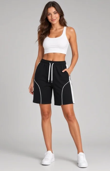 Shorts  con Franja y Venas