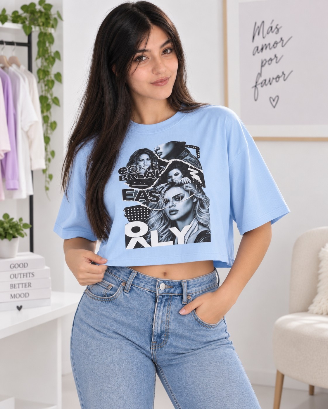 Crop Top Oversize Estampado - Imagen 3