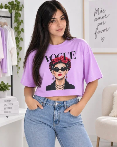 Crop Top Oversize Estampado