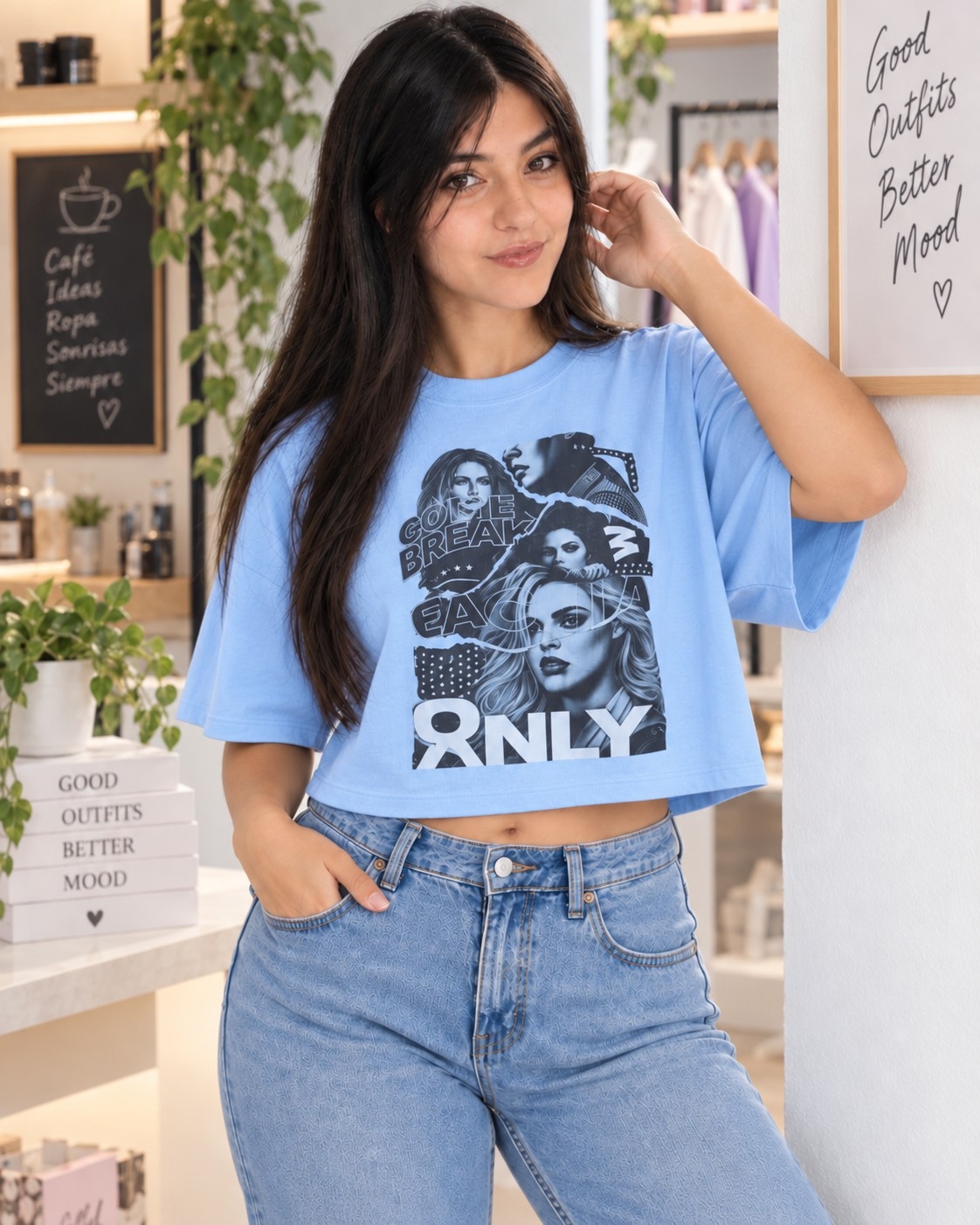 Crop Top Oversize Estampado - Imagen 3