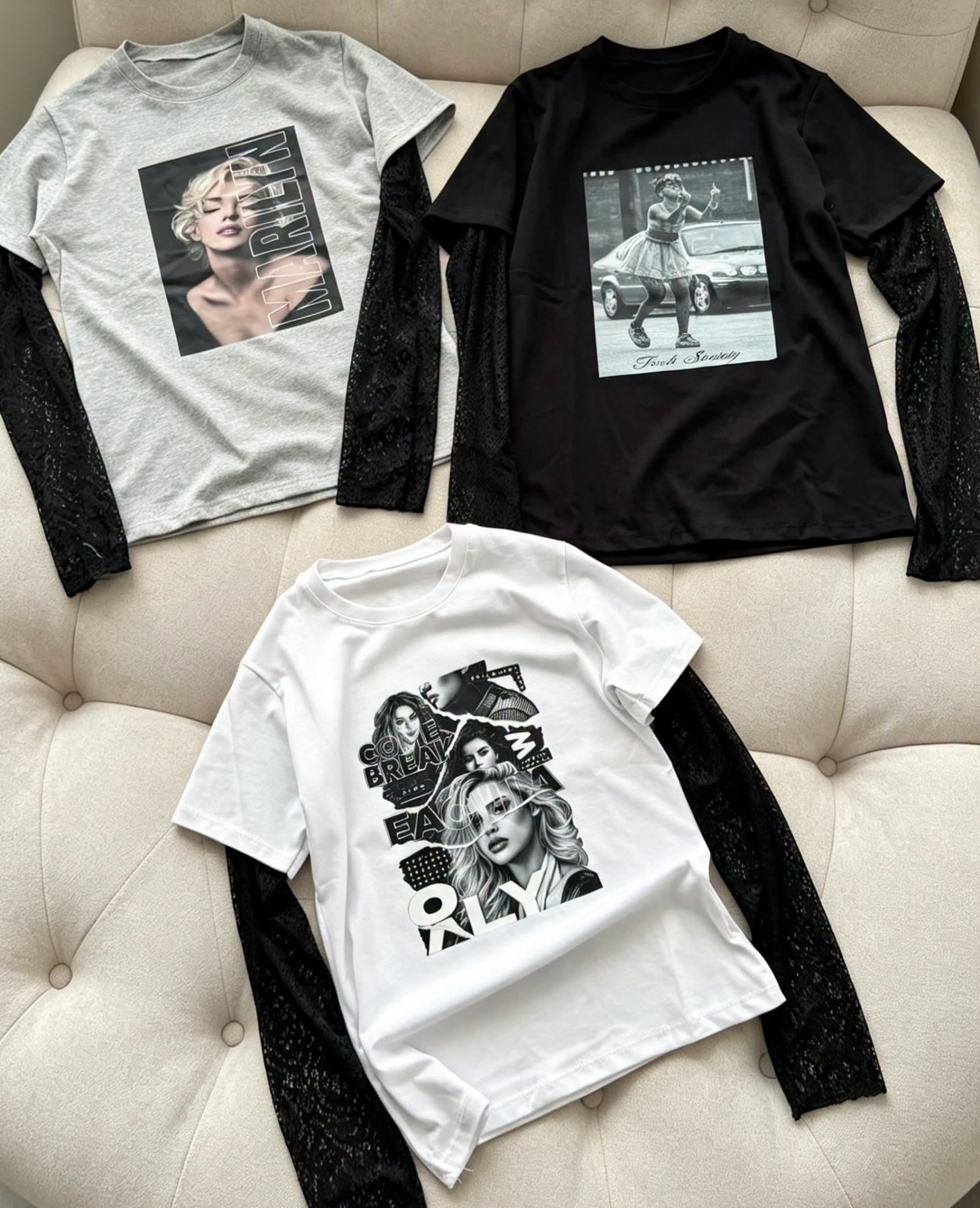 Remeras Manga Encaje (tendencia) - Imagen 3