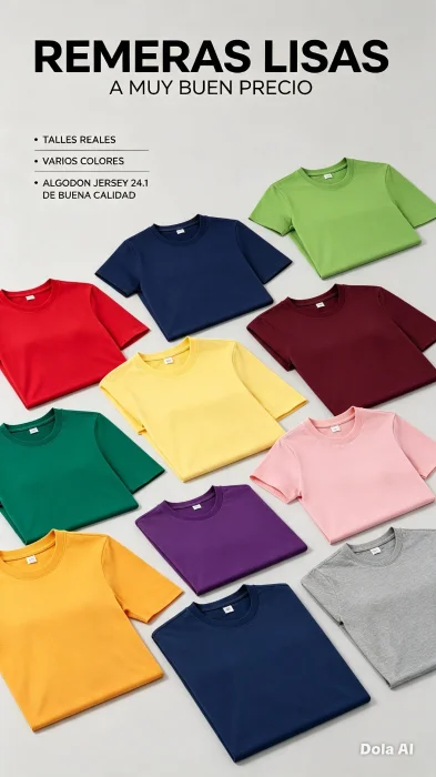 Remeras Lisas Adulto