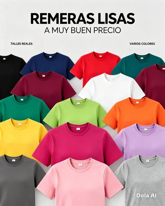 Remeras Lisas Adulto