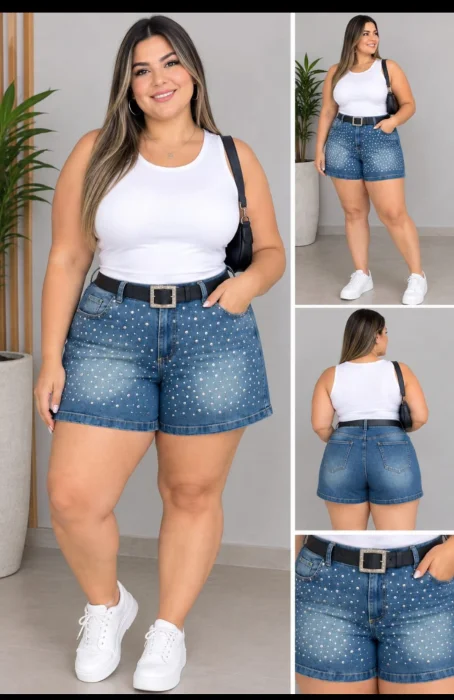 Shorts Elástisado con Tachas