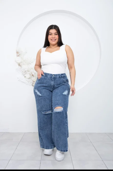 Wide Leg Rígido Rotura C/elástico 48 al 60