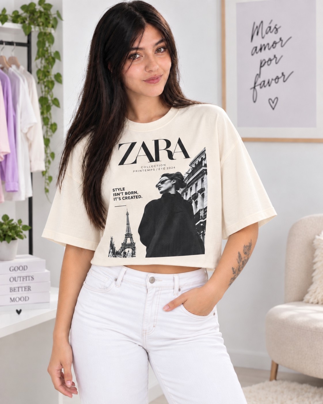 Crop Top Oversize Estampado - Imagen 7