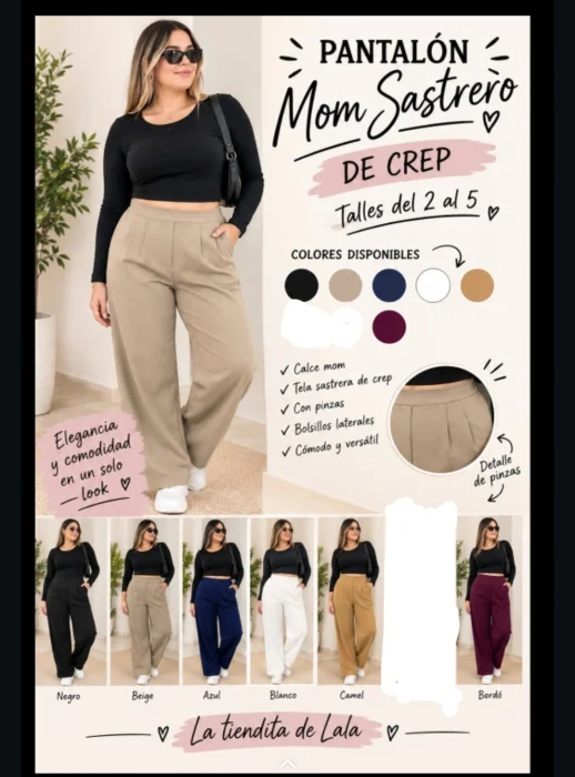 Pantalón Mom Sastrero 2 al 5