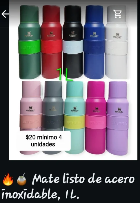 Mate Listo de Acero Inoxidable 1 Litro